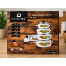 KlönBerg emaliuotų puodų rinkinys 5vnt